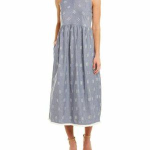 NWT Lilla P Ikat Cotton Button Back Dress L